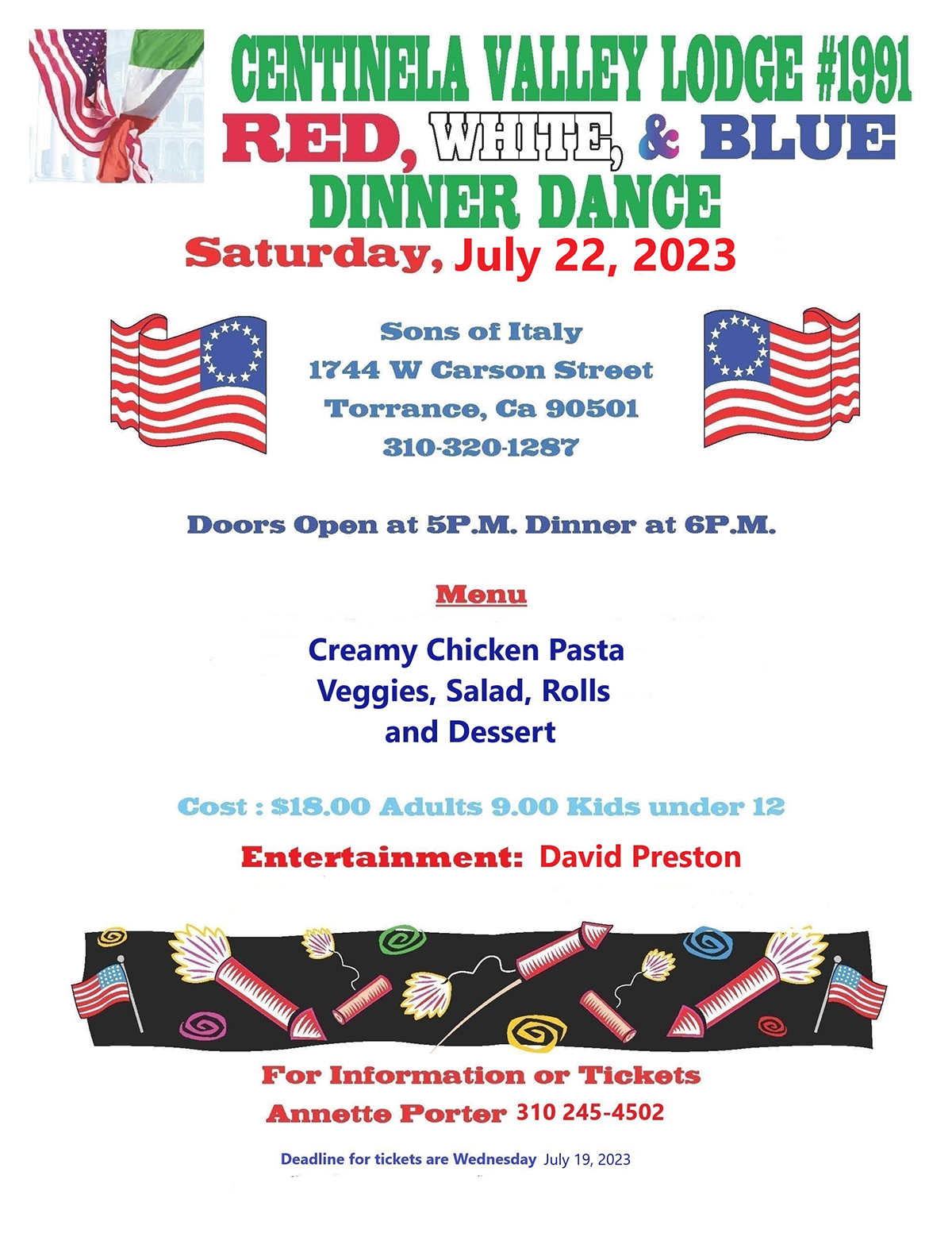 Red White and Blue Dinner Dance